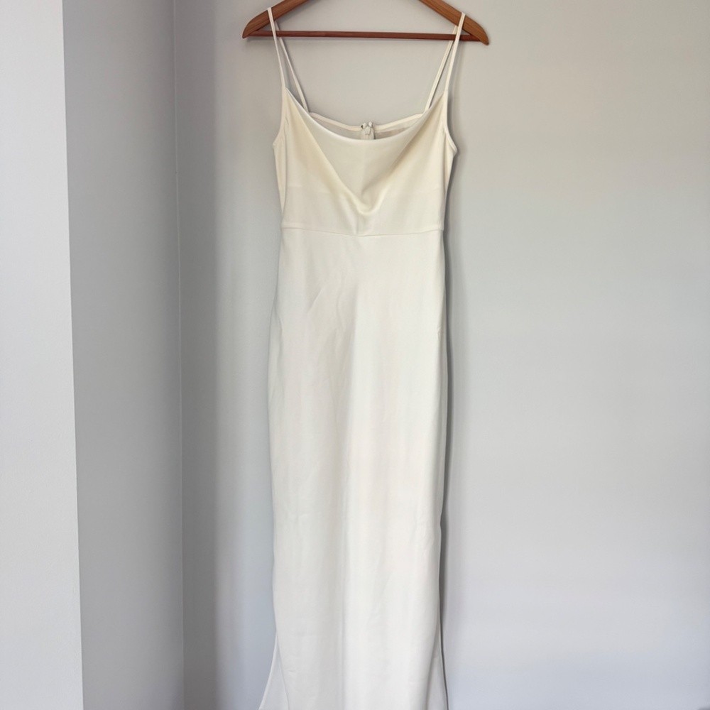 CALI SATIN CHARMEUSE MIDI DRESS
